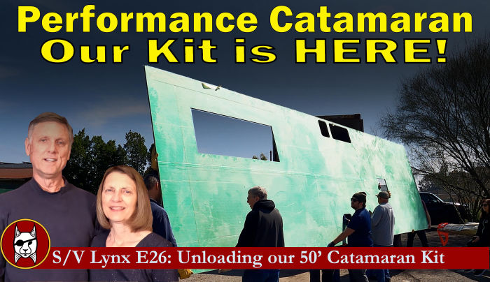 Unloading our 50' Catamaran Kit