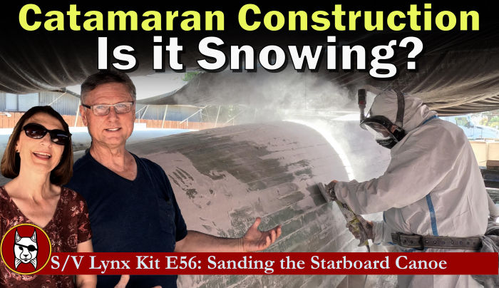 Sanding the Starboard Canoe