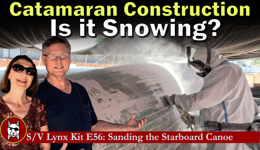 Sanding the Starboard Canoe